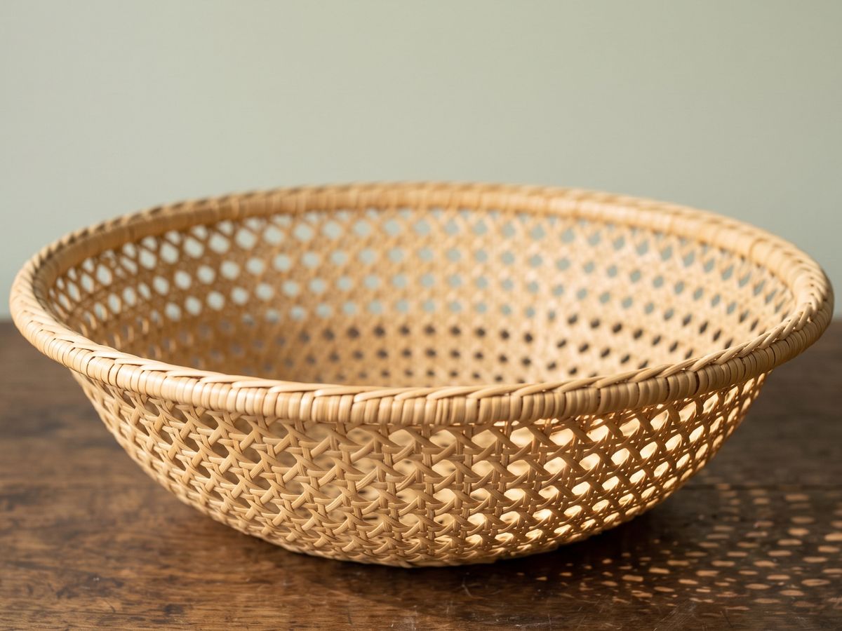 Cane fruit bowl, handwoven by Sadhona Authentic House