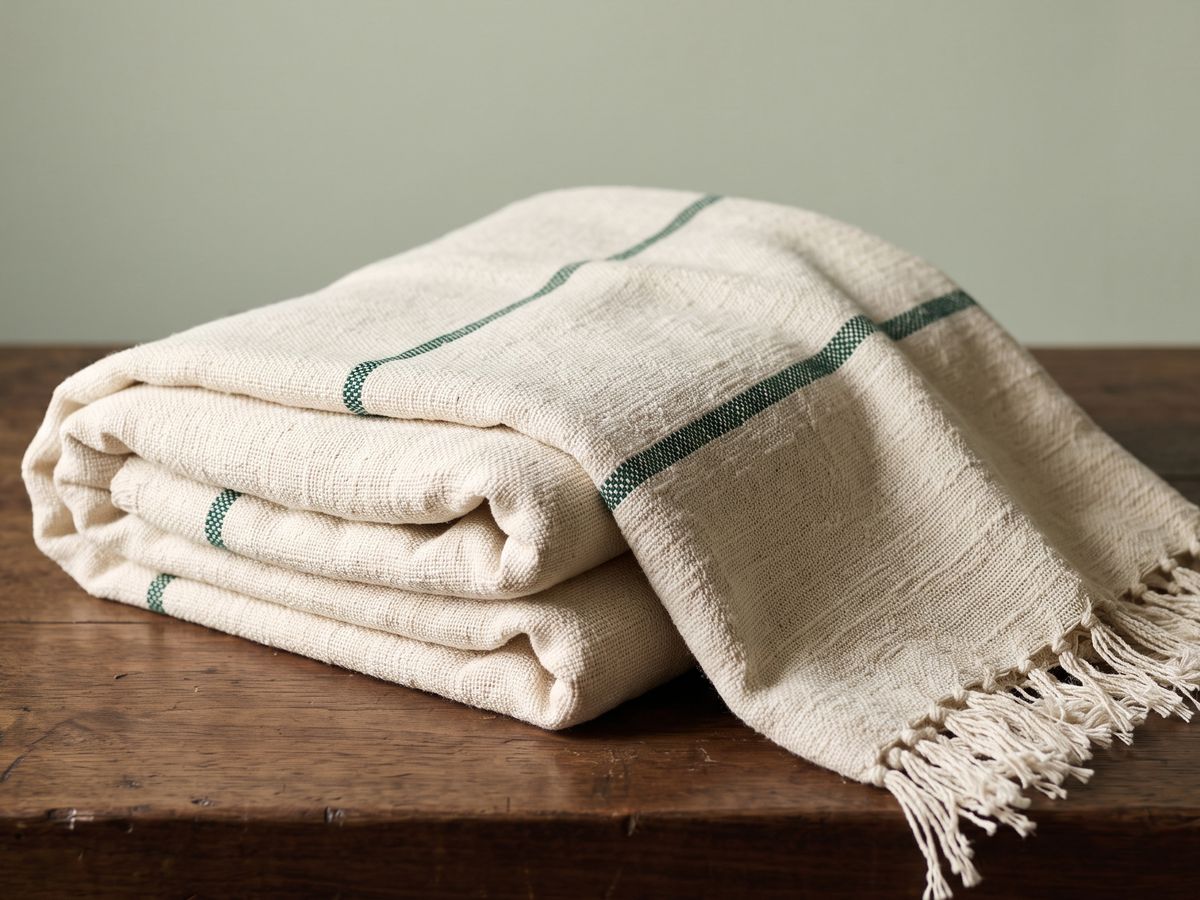 Handloom cotton throw, handwoven by Sadhona Authentic House